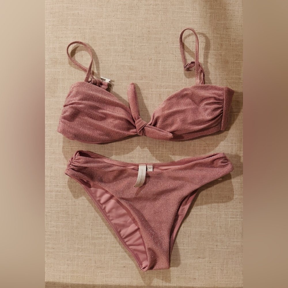 Jonathan Simkhai Dusty Rose Bikini Set